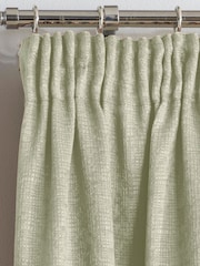 Enhanced Living Green Matrix Ready Made Blackout Pencil Pleat Curtains - Image 2 of 4