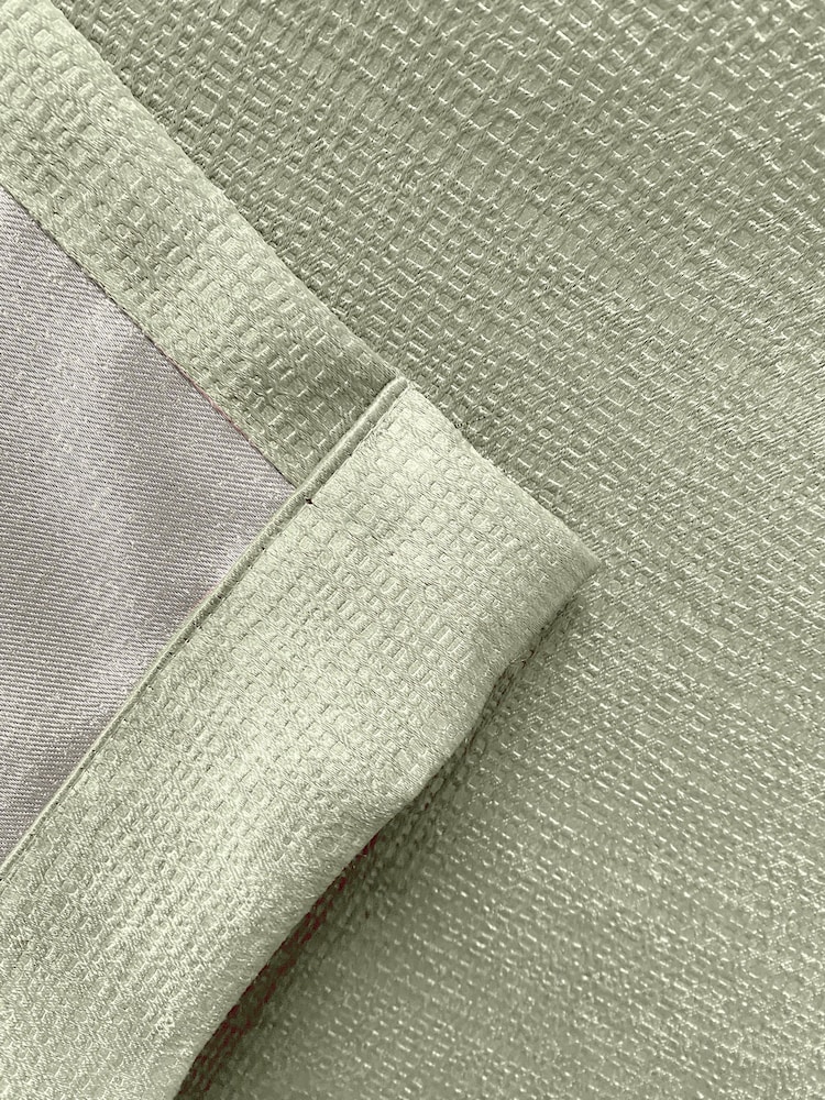 Enhanced Living Green Matrix Ready Made Blackout Pencil Pleat Curtains - Image 4 of 4