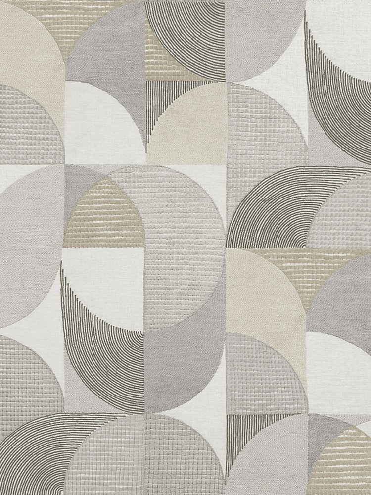 Graham & Brown Natural Stitch Craze Taupe Wallpaper Sample - Image 2 of 3