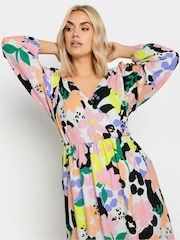 Yours Curve White LIMITED COLLECTION Floral Print Textured Wrap Dress - Image 4 of 6