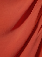Reiss Rust Carla Jersey Ruched Midi Dress - Image 8 of 8