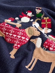 Blue Navy Dog Graphic Knitted Christmas Jumper - Image 6 of 7