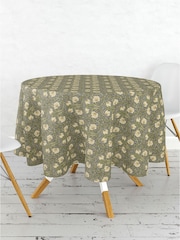 William Morris Gallery Grey Pimpernel 100% Cotton Wipe Clean Table Cloth - Image 2 of 2