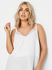 Yours Curve White Lace Trim Cami Top - Image 4 of 5