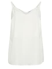 Yours Curve White Lace Trim Cami Top - Image 5 of 5