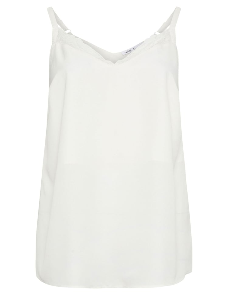 Yours Curve White Lace Trim Cami Top - Image 5 of 5