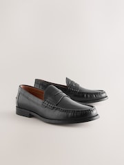 Black Standard Fit Penny Loafers - Image 2 of 6