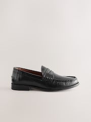Black Standard Fit Penny Loafers - Image 3 of 6