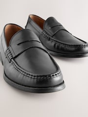 Black Standard Fit Penny Loafers - Image 4 of 6