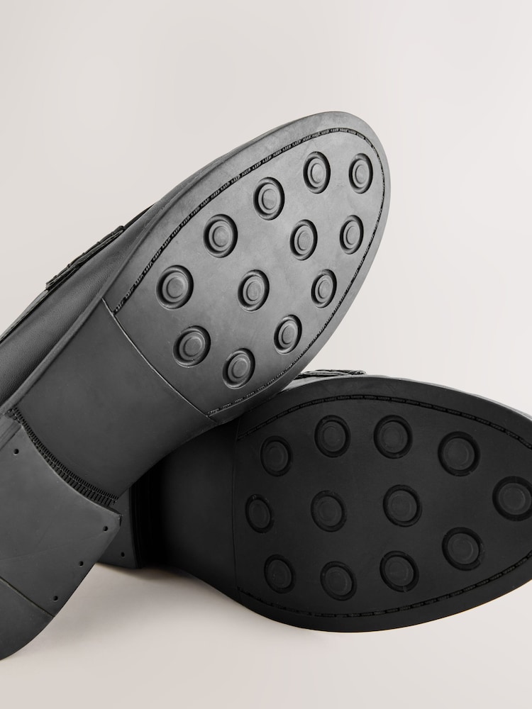 Black Standard Fit Penny Loafers - Image 5 of 6