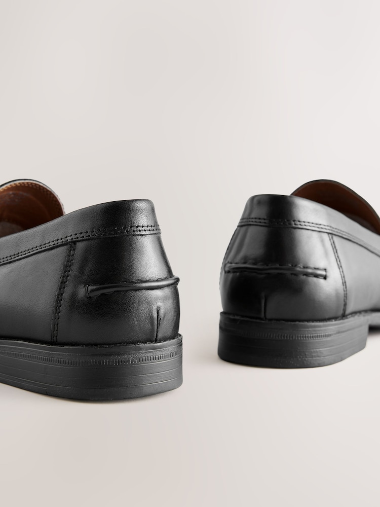 Black Standard Fit Penny Loafers - Image 6 of 6