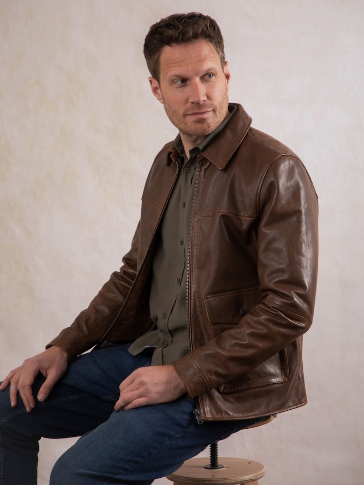 Lakeland Leather Brown Hesket Leather Jacket - Image 2 of 9