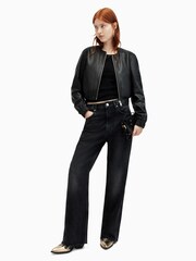 AllSaints Black Everly Bomber Jacket - Image 3 of 7