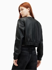 AllSaints Black Everly Bomber Jacket - Image 6 of 7