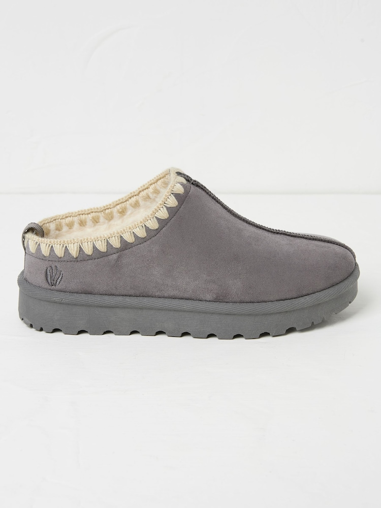 FatFace Lyra Grey Mule Slippers - Image 1 of 2