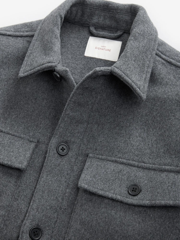 Grau - Signature Wool Blend Shacket with Cashmere - Bild 10 von 10