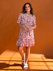 Girl In Mind Red Esther Smock Mini Dress - Image 3 of 4