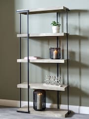 Pacific Grey Concrete Effect Wood and Iron 5 Shelf Unit - Image 1 of 6