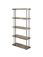 Pacific Grey Concrete Effect Wood and Iron 5 Shelf Unit - Image 3 of 6