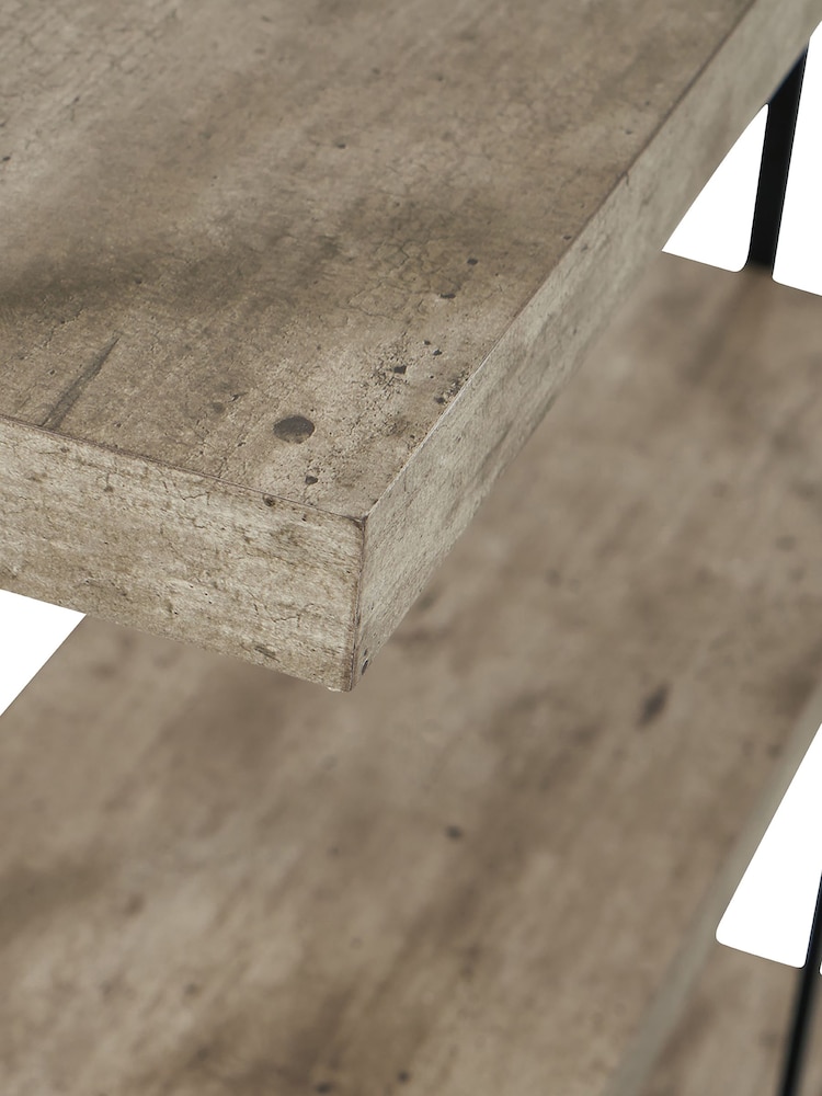 Pacific Grey Concrete Effect Wood and Iron 5 Shelf Unit - Image 6 of 6