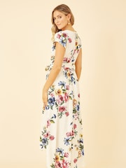 Mela Cream Wrap Dip Hem Dress - Image 4 of 5