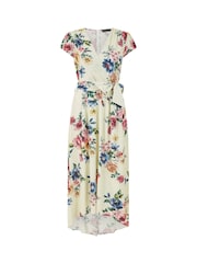 Mela Cream Wrap Dip Hem Dress - Image 5 of 5