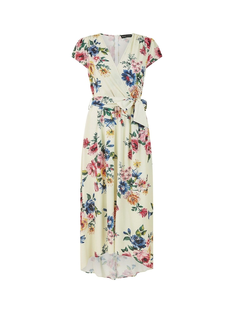 Mela Cream Wrap Dip Hem Dress - Image 5 of 5