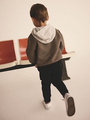 Brown and Black Check Hooded Bomber Jacket & Utility Joggers Set (3mths-7yrs) - Image 3 of 4