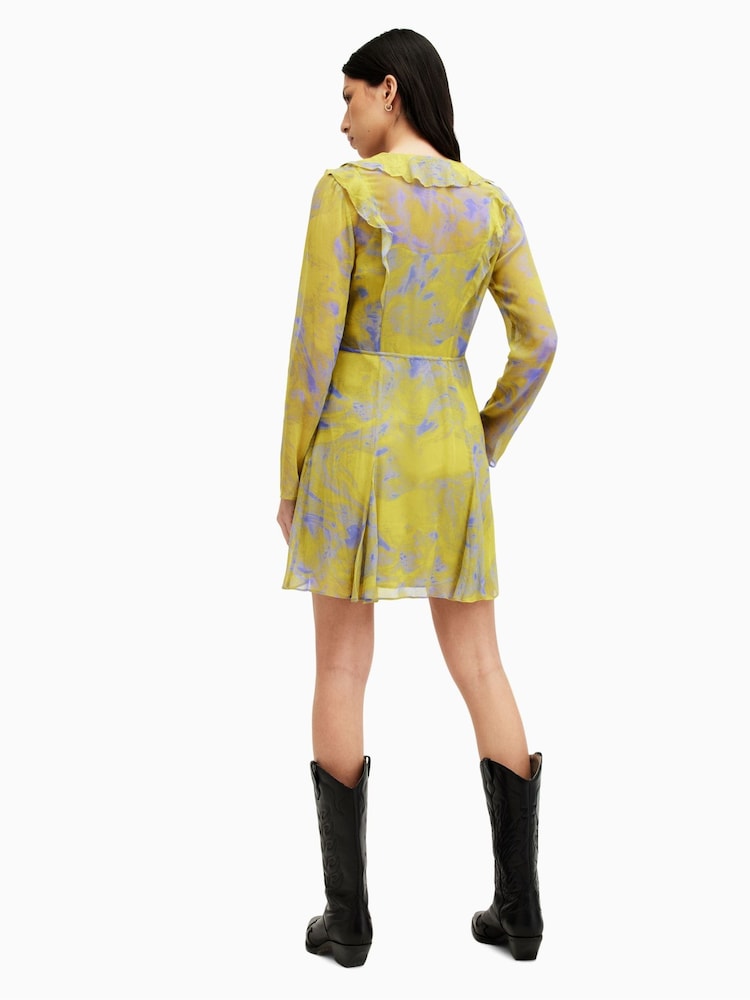 AllSaints Green Lini Inspiral Dress - Image 2 of 6