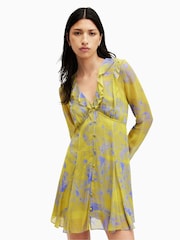 AllSaints Green Lini Inspiral Dress - Image 4 of 6