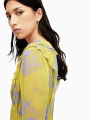 AllSaints Green Lini Inspiral Dress - Image 5 of 6