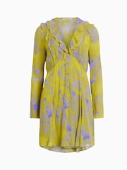 AllSaints Green Lini Inspiral Dress - Image 6 of 6