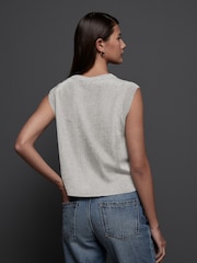 Silver Sparkle Sleeveless Knitted Vest Tank Top - Image 2 of 7
