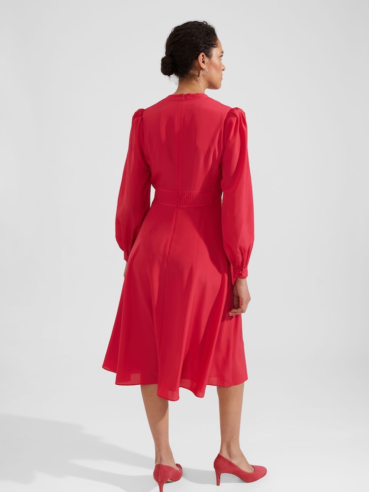 Hobbs Pink Adrianna Midi Dress - Image 2 of 4