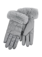 Totes Grey Ladies Isotoner Water Repellent Gloves with Smartouch - Image 2 of 2