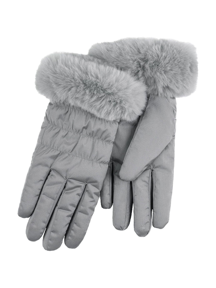 Totes Grey Ladies Isotoner Water Repellent Gloves with Smartouch - Image 2 of 2