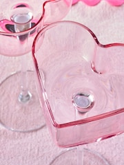 Set of 2 Pink Heart Champagne Saucer - Image 3 of 4