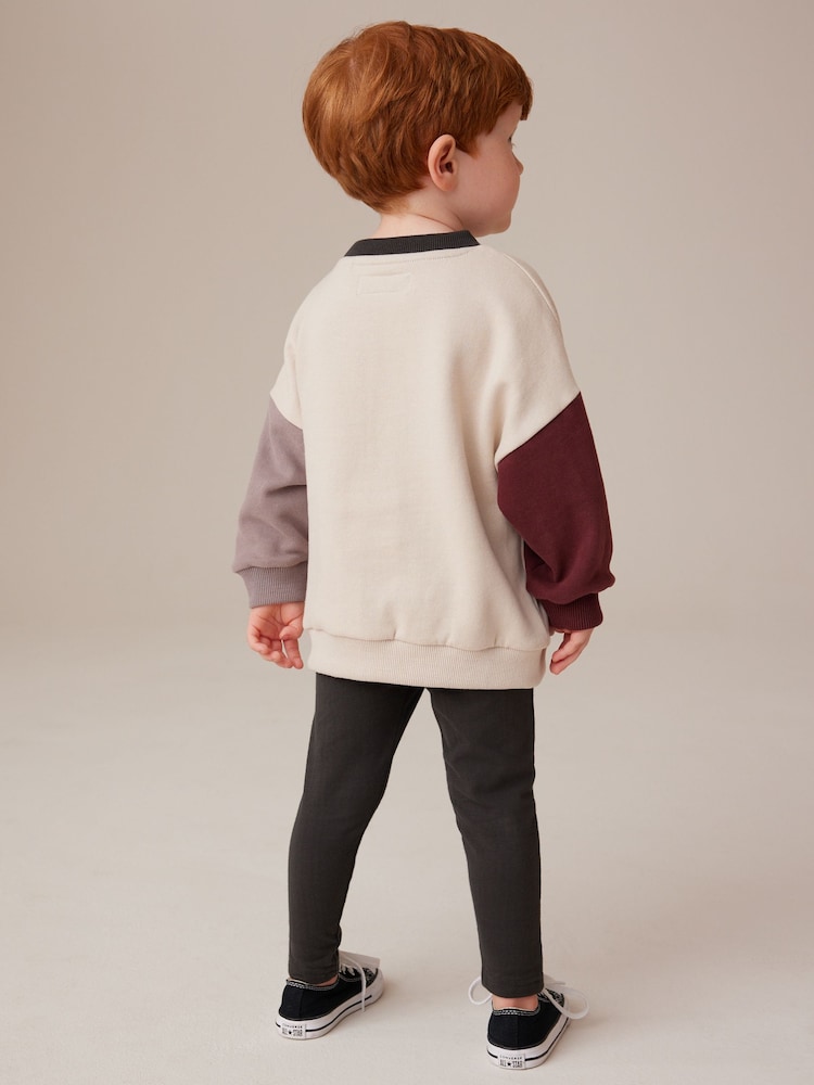 Stone Fox Colourblock Sweatshirt and Leggings Set (3mths-7yrs) - Image 2 of 7