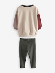 Stone Fox Colourblock Sweatshirt and Leggings Set (3mths-7yrs) - Image 6 of 7