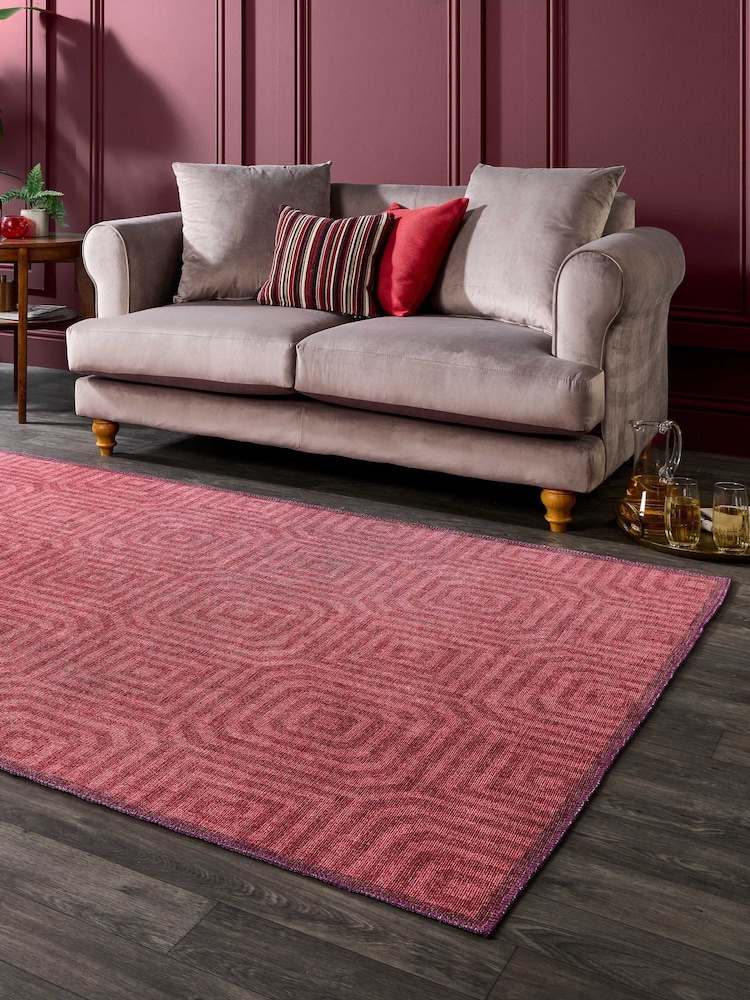 Laurence Llewelyn-Bowen Red Cassetino Stripe Washable Flat Weave Rug - Image 2 of 6 Laurence Llewelyn-Bowen Red Cassetino Stripe Washable Flat Weave Rug - Image 2 of 6