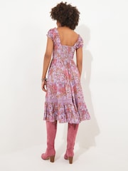 Joe Browns Purple Boutique Paisley Sweetheart Knee Length Dress - Image 3 of 5