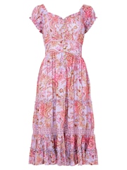 Joe Browns Purple Boutique Paisley Sweetheart Knee Length Dress - Image 5 of 5