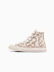 Converse Cream Junior Chuck Taylor Leopard Print Trainers - Image 2 of 7
