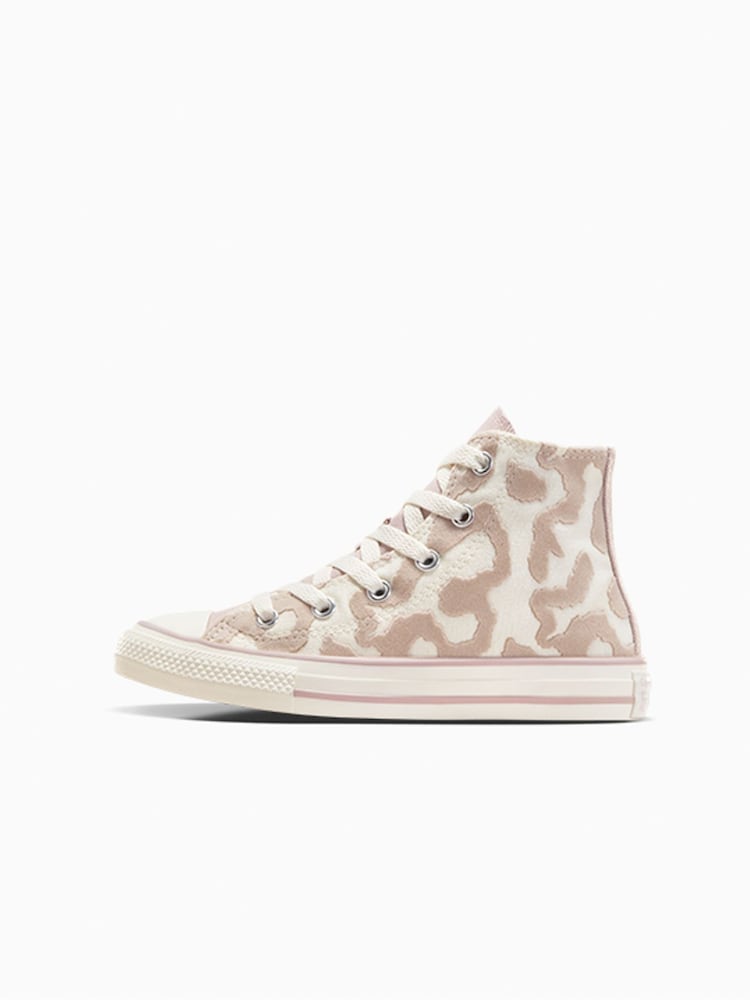 Converse Cream Junior Chuck Taylor Leopard Print Trainers - Image 2 of 7