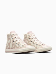 Converse Cream Junior Chuck Taylor Leopard Print Trainers - Image 3 of 7