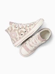 Converse Cream Junior Chuck Taylor Leopard Print Trainers - Image 6 of 7