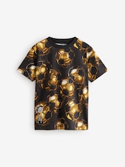 Black/Gold Football Short Sleeve Graphic T-Shirt (3-16yrs) - Image 1 of 4