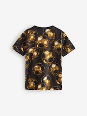 Black/Gold Football Short Sleeve Graphic T-Shirt (3-16yrs) - Image 2 of 4