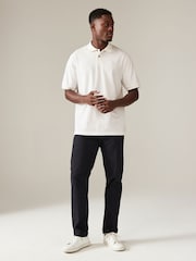 White Relaxed Fit Short Sleeve Pique Polo Shirt - Image 2 of 7