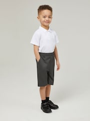 Trutex Junior Boys Slim Leg Grey 2 Pack School Shorts - Image 2 of 5